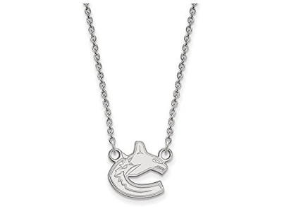 LogoArt SS007CUC-18 Vancouver Canucks Small (1/2 Inch) Pendant w/ Necklace (Sterling Silver)