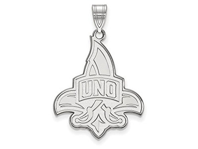LogoArt SS004UNO Sterling Silver University Of New Orleans XL Pendant w/Chain