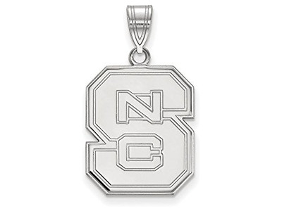 LogoArt SS004NCS Sterling Silver LogoArt North Carolina State University Large Pendant