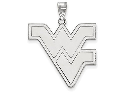 LogoArt SS005WVU West Virginia Extra Large (1 Inch) Pendant (Sterling Silver)