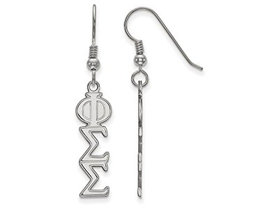 Sororities SS004PSS Sterling Silver LogoArt Phi Sigma Sigma Dangle Medium Earringss