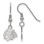 LogoArt SS006BLA Chicago Blackhawks Extra Small (3/8 Inch) Dangle Earrings Wire (Sterling Silver)