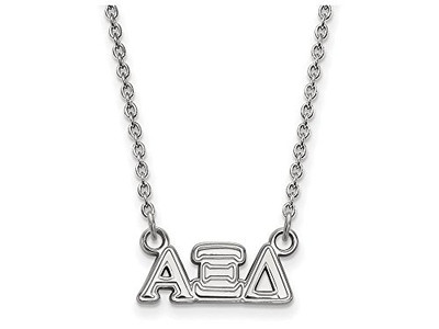 LogoArt SS006AXD-18 Alpha Xi Delta Extra Small Pendant w/Chain 18 Inch Chain