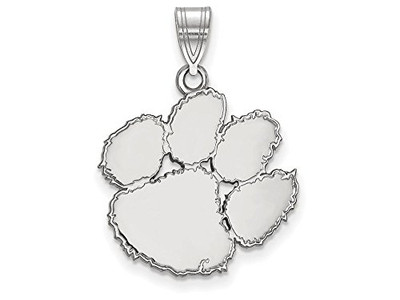 LogoArt SS004CU Sterling Silver LogoArt Clemson University Large Pendant