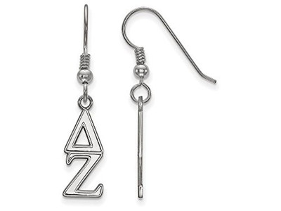 Sororities SS004DZ Sterling Silver LogoArt Delta Zeta Dangle Medium Earringss