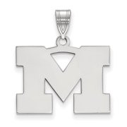 LogoArt SS003UM Michigan Medium (5/8 Inch) Pendant (Sterling Silver)
