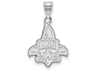 LogoArt SS003UNO Sterling Silver University Of New Orleans Large Pendant w/Chain