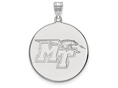 LogoArt SS002MTS Sterling Silver LogoArt Middle Tennessee State University XL Disc Pendant