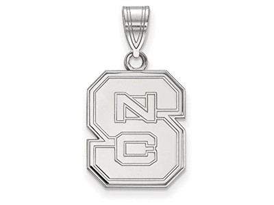 LogoArt SS003NCS Sterling Silver LogoArt North Carolina State University Medium Pendant