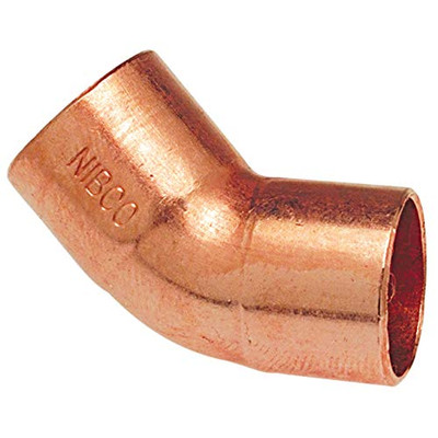 NIBCO 1/2" C x C, Copper 45 Deg Elbow Nibco 60612 NIBCO 1/2" C x C, Copper 45 D