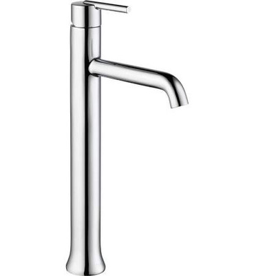 Delta 759BLDST Faucet Trinsic Single Handle Single Hole Bathroom Faucet for Vessel Sinks, Matte Black