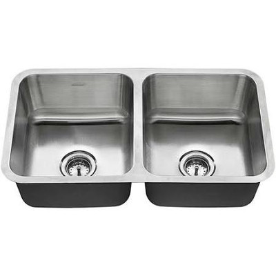 American Standard 50/50 DB 18G Undermount Sink with Drain, Stainless Steel American Standard 18DB9321800T075