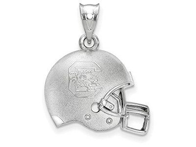 LogoArt SS505USO University Of South Carolina "c" Gamecock Centered 3D Football Helmet Pendant Chain Inclu