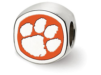 LogoArt SS501CU Sterling Silver LogoArt Clemson University Cushion Shaped Logo Bead