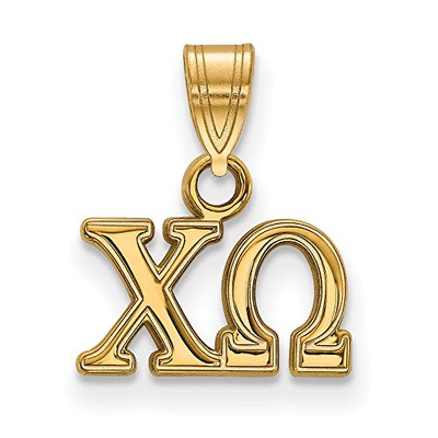 LogoArt GP002CHO Sterling Silver w/GP LogoArt Chi Omega Small Pend
