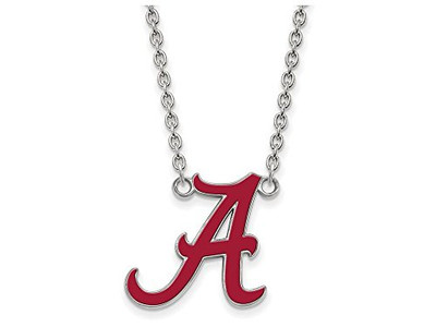 LogoArt SS090UAL-18 Sterling Silver LogoArt University of Alabama Large Enl Pend. w/Necklace