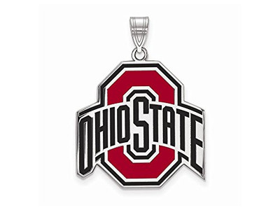 LogoArt SS086OSU Ohio State Extra Large (1 Inch) Enamel Pendant (Sterling Silver)