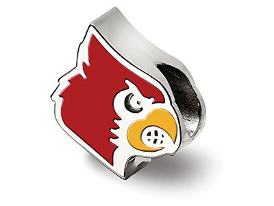 LogoArt SS500UL Sterling Silver LogoArt University of Louisville Cardinal Enameled Logo Bea