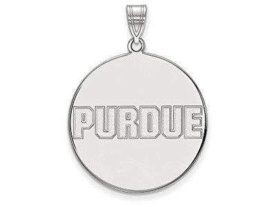 LogoArt SS078PU Purdue Extra Large (1 Inch) Disc Pendant (Sterling Sliver)