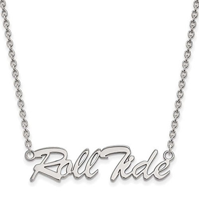 LogoArt SS083UAL-18 Alabama Medium (5/8 Inch) Pendant w/Necklace (Sterling Silver)