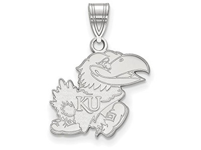 LogoArt SS067UKS Sterling Silver LogoArt University of Kansas Medium Pendant