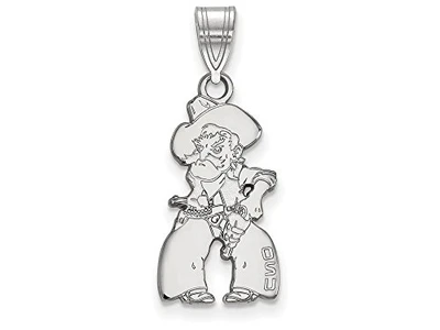 LogoArt SS061OKS Sterling Silver LogoArt Oklahoma State University Large Pendant
