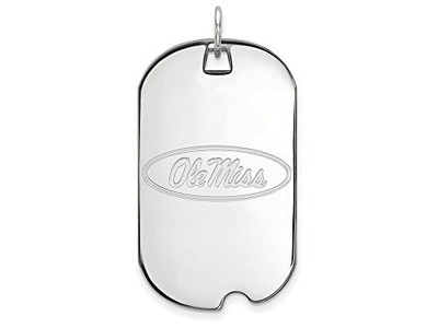LogoArt SS028UMS Sterling Silver LogoArt University of Mississippi Large Dog Tag