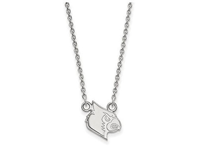 LogoArt SS050UL-18 Sterling Silver LogoArt University of Louisville Small Pendant w/Necklace