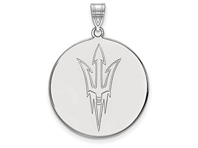LogoArt SS050AZS Arizona State Extra Large (1 Inch) Disc Pendant (Sterling Sliver).