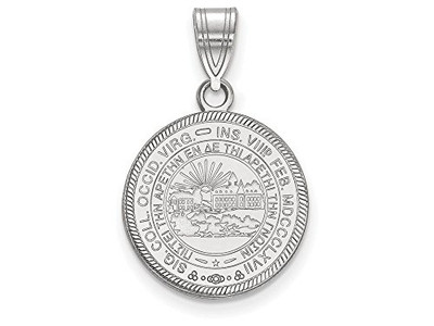 LogoArt SS049WVU Sterling Silver LogoArt West Virginia University Medium Crest Pendant