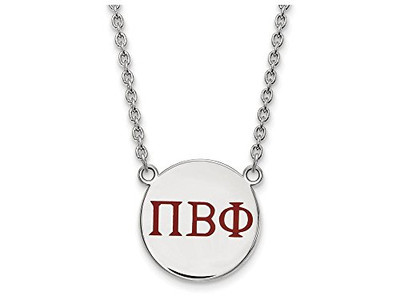 LogoArt SS028PBP-18 Sterling Silver LogoArt Pi Beta Phi Small Enl Pend w/Necklace