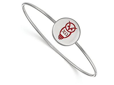 LogoArt SS048CHO-7 Sterling Silver LogoArt Chi Omega Enameled Slip-on Bangle