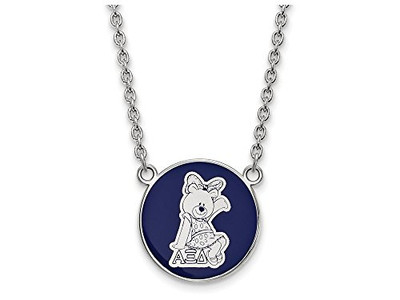LogoArt SS043AXD-18 Sterling Silver LogoArt Alpha Xi Delta Small Enl Pend w/Necklace