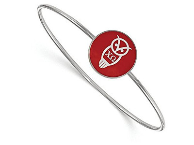 LogoArt SS049CHO-7 Sterling Silver Chi Omega Enameled Slip-on Bangle.