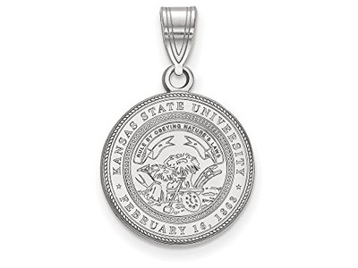 LogoArt SS060KSU Sterling Silver LogoArt Kansas State University Medium Crest Pendant