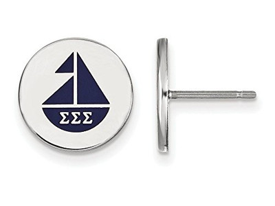 LogoArt SS047SSS Sterling Silver Sigma Sigma Sigma Enameled Post Earrings.