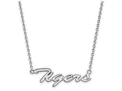 LogoArt SS043CU-18 Sterling Silver LogoArt Clemson University Necklace