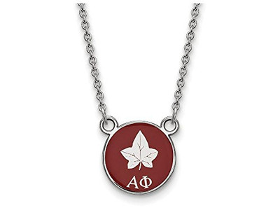 LogoArt SS042APH-18 Alpha Phi Extra Small Enameled Pendant w/Chain 18 Inch Chain