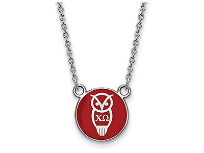 LogoArt SS042CHO-18 Chi Omega Extra Small Enameled Pendant w/Chain 18 Inch Chain
