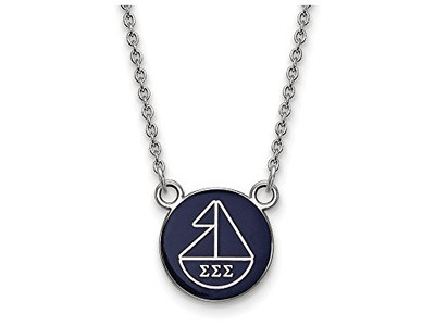 LogoArt SS042SSS-18 Sigma Sigma Sigma Extra Small Enameled Pendant w/Chain 18 Inch Chain