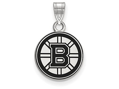 LogoArt SS028BRI Boston Bruins Small (1/2 Inch) Enamel Pendant (Sterling Silver).