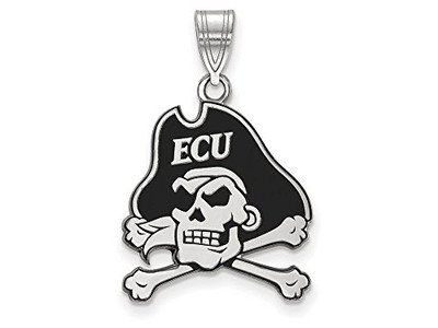 LogoArt SS028ECU Sterling Silver LogoArt East Carolina University Large Enamel Pendant