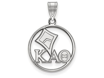 LogoArt SS041KAT Sterling Silver Kappa Alpha Theta Small Circle Pendant w/Chain