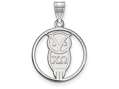 LogoArt SS041CHO Sterling Silver Chi Omega Small Circle Pendant Chain Included