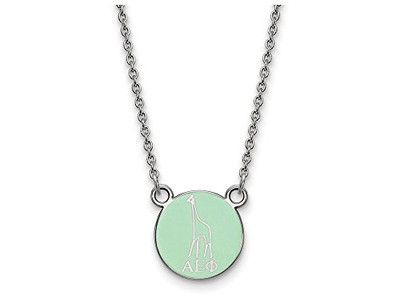 Sororities SS042AEP-18 Sterling Silver LogoArt Alpha Epsilon Phi XS Enl Pend w/Necklace