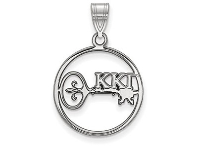 LogoArt SS041KKG Sterling Silver Kappa Kappa Gamma Small Circle Pendant w/Chain