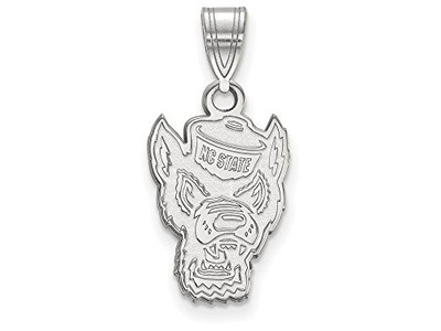LogoArt SS045NCS Sterling Silver LogoArt North Carolina State University Medium Pendant