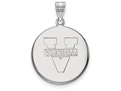 LogoArt SS041UVA Sterling Silver LogoArt University of Virginia Large Disc Pendant