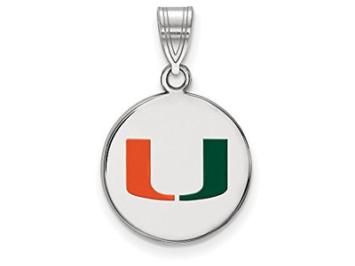 LogoArt SS040UMF Miami Medium (5/8 Inch) Enamel Disc Pendant (Sterling Sliver)