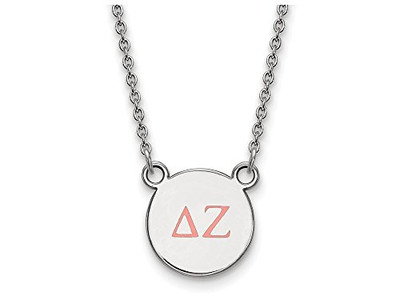 LogoArt SS027DZ-18 Delta Zeta Extra Small Enameled Pendant w/Chain 18 Inch Chain.